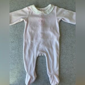 Jacadi Paris Pink Collared Bunny Footie Size 3M